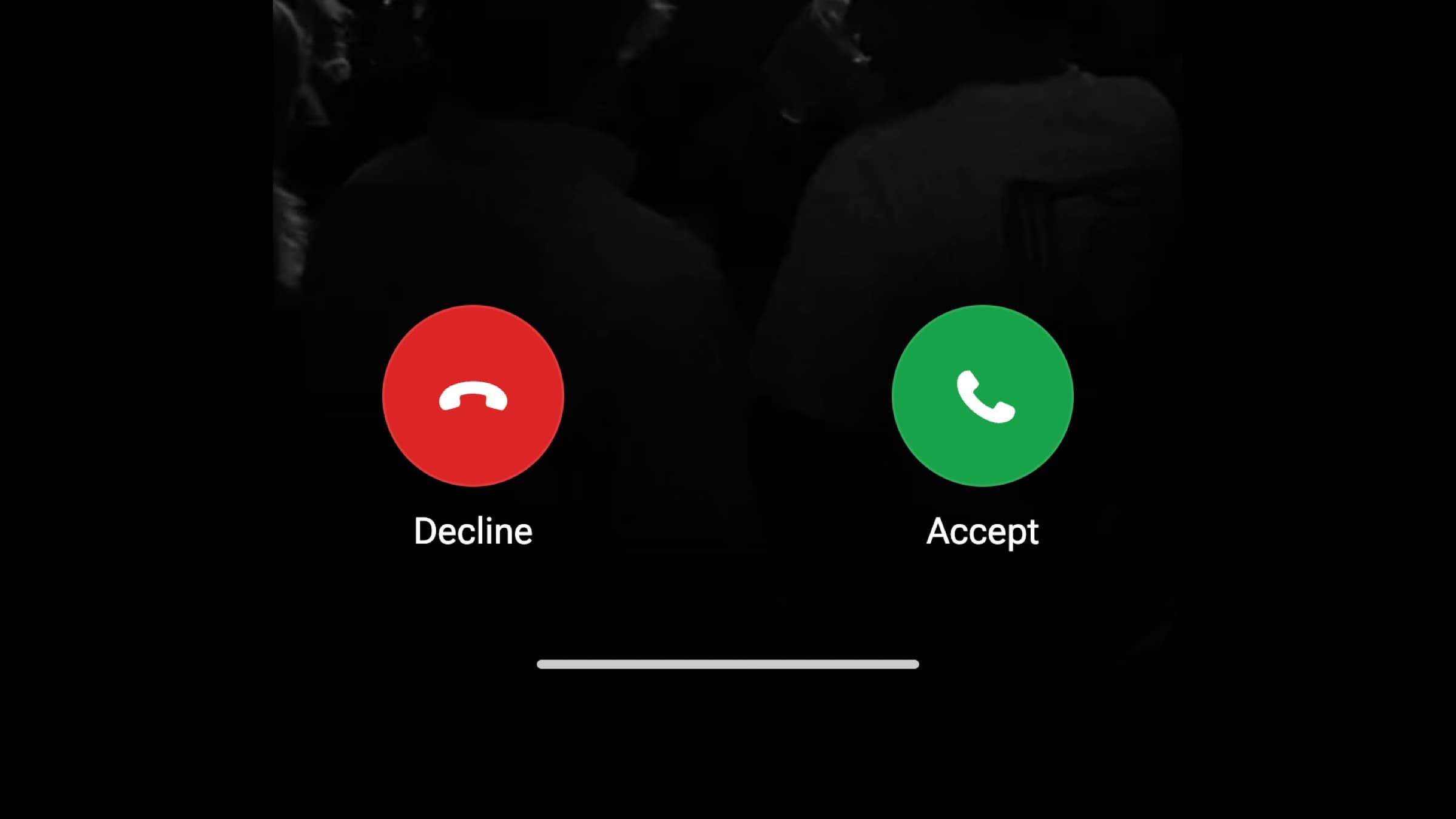 Decline and Accept at the bottom of the call screen.
